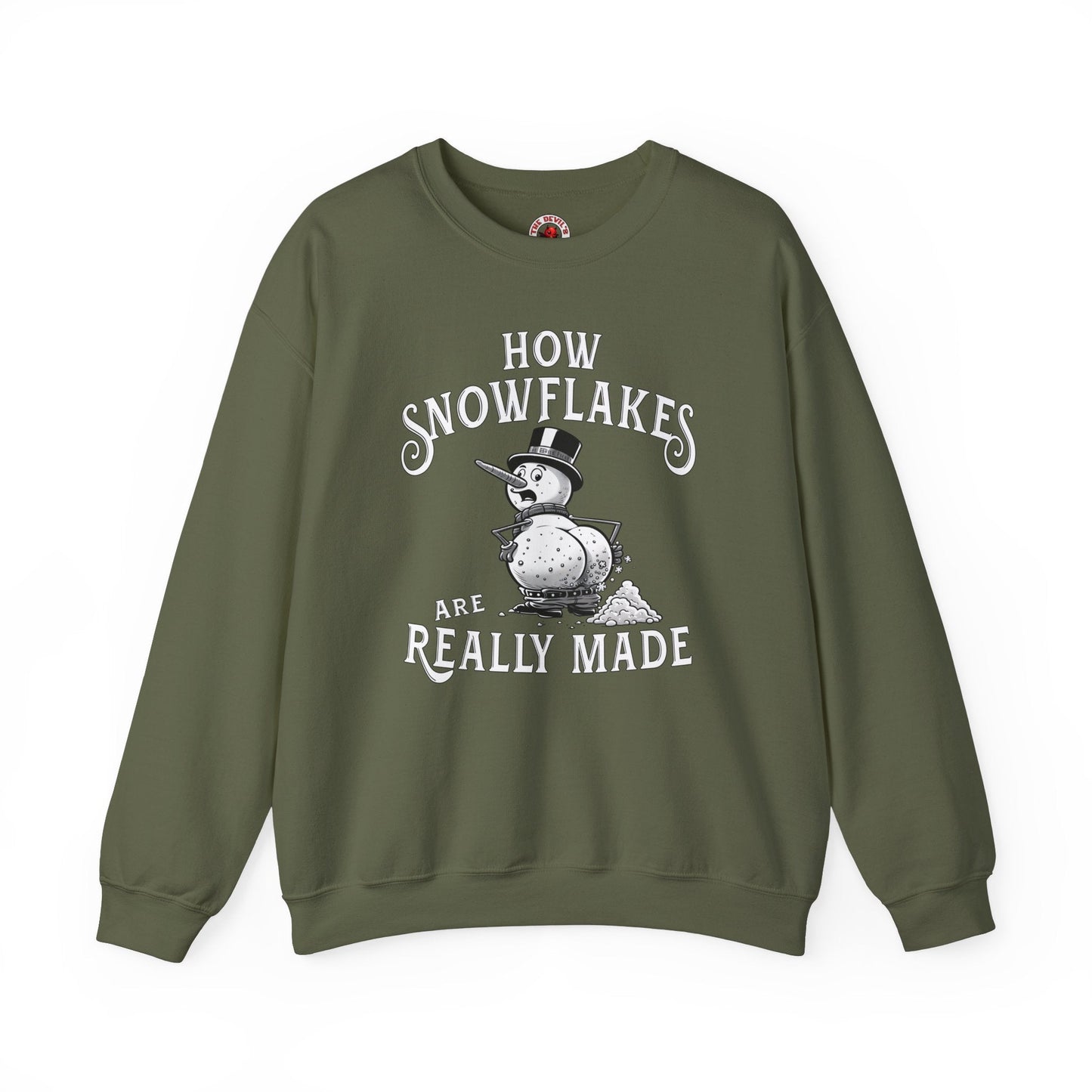 How Snowflakes Are Really Made Crewneck Sweatshirt The Devil's Pickle