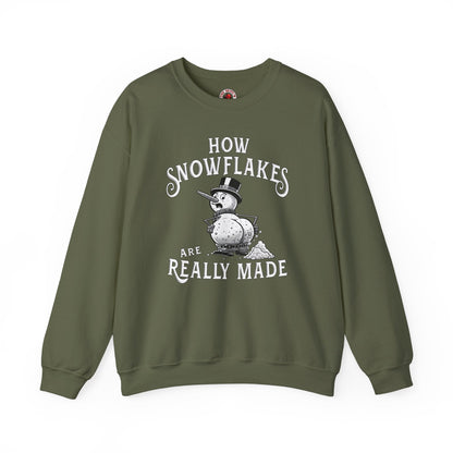 How Snowflakes Are Really Made Crewneck Sweatshirt The Devil's Pickle