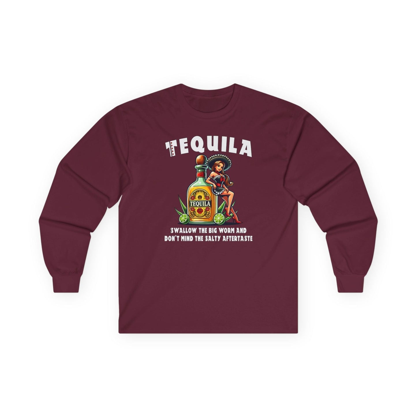 Tequila Swallow The Big Worm Long Sleeve Tee The Devil's Pickle