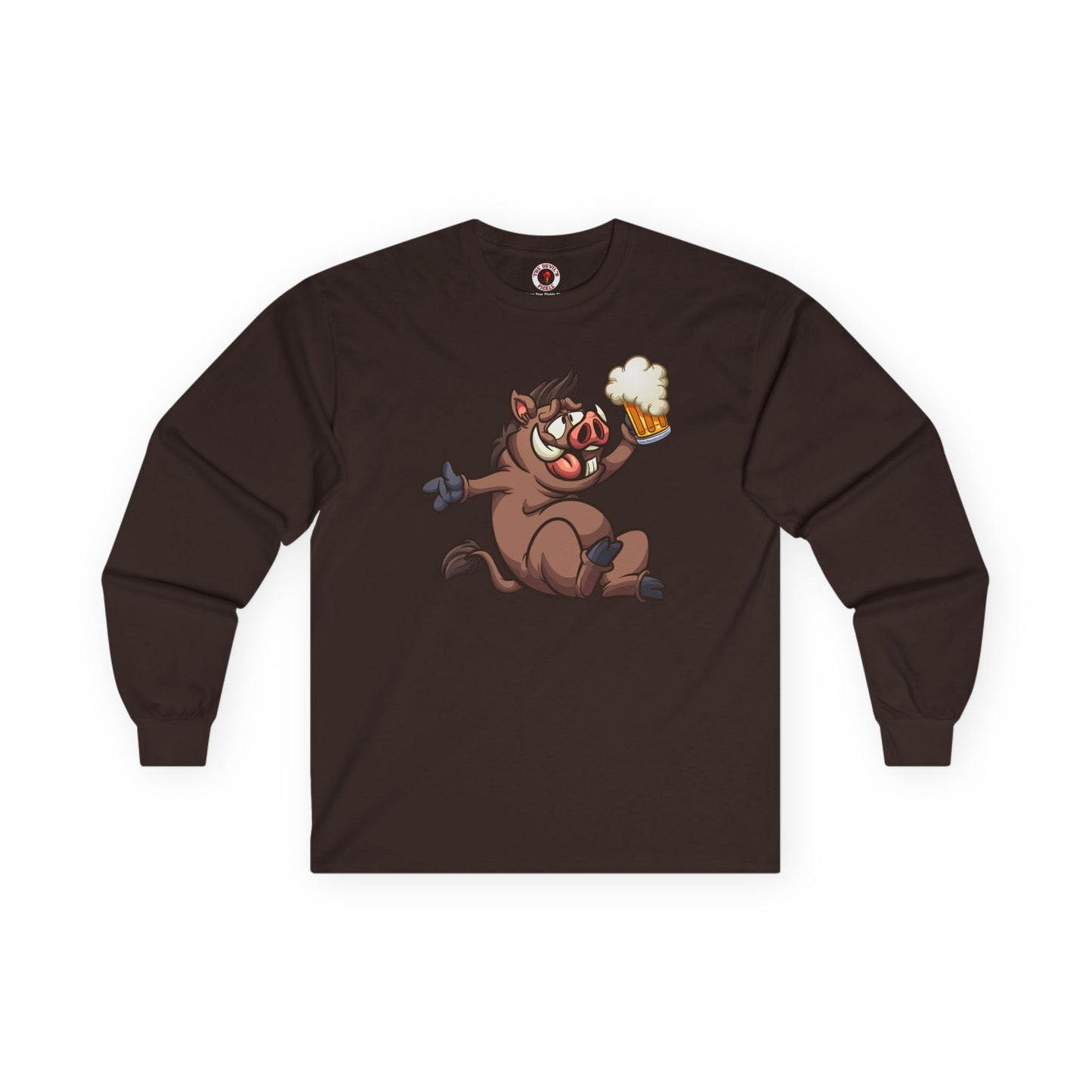 Beer Drinking Boar Long Sleeve Tee The Devil's Pickle