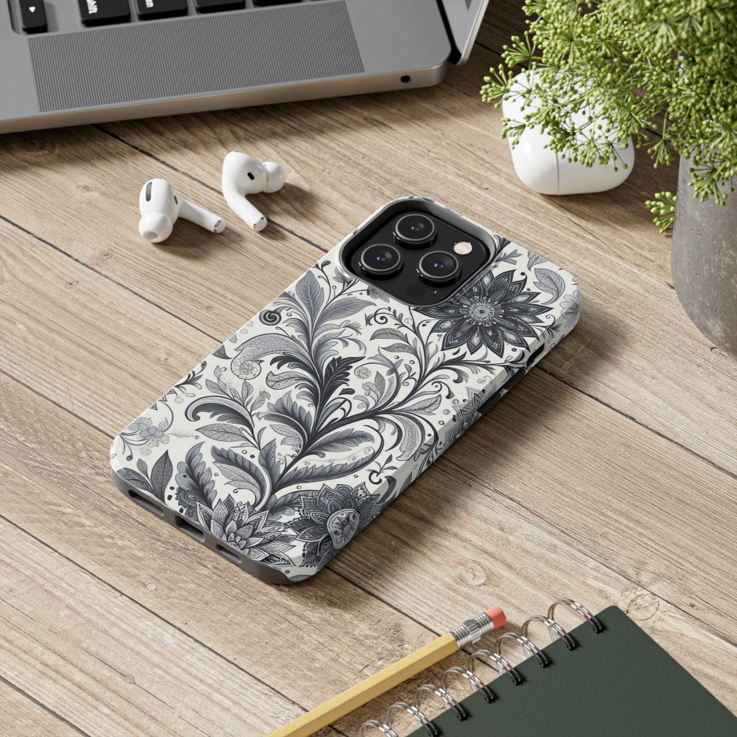 Floral Tough Phone Cases, Durable Phone Cover, Stylish Floral Design, Gift for Her, Trendy Tech Accessories, Birthday Present Grayceful LLC