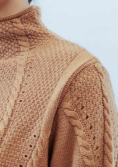 Mock Neck Cable Knitted Tunic Pullover Sweater Shop Style & More | Fresh Looks, Everyday Deals & Free Shipping