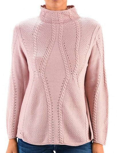 Mock Neck Cable Knitted Tunic Pullover Sweater Shop Style & More | Fresh Looks, Everyday Deals & Free Shipping