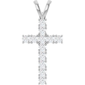 Platinum 3/4 CTW Natural Diamond Cross Pendant Ethereal Legacy Boutiques