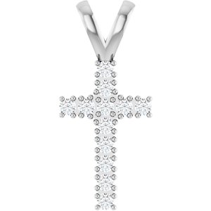 Sterling Silver 1/4 CTW Natural Diamond Cross Pendant Ethereal Legacy Boutiques