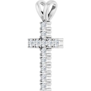 Platinum 1/2 CTW Natural Diamond Cross Pendant Ethereal Legacy Boutiques