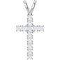 Sterling Silver 1/2 CTW Natural Diamond Cross Pendant