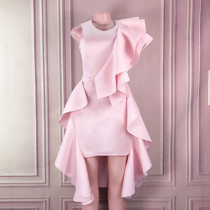 Ruffled Sexy Sleeveless Dress Slim Bag Hip Skirt Banquet Evening Dress See size chart under “more details” The Fashion Celestial