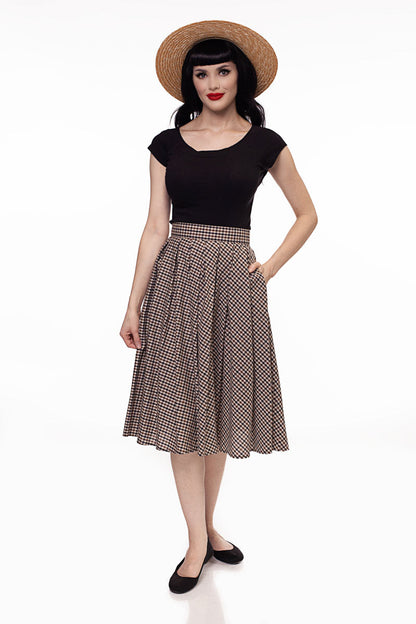 Retro Boat Neck Top in Black Retrolicious