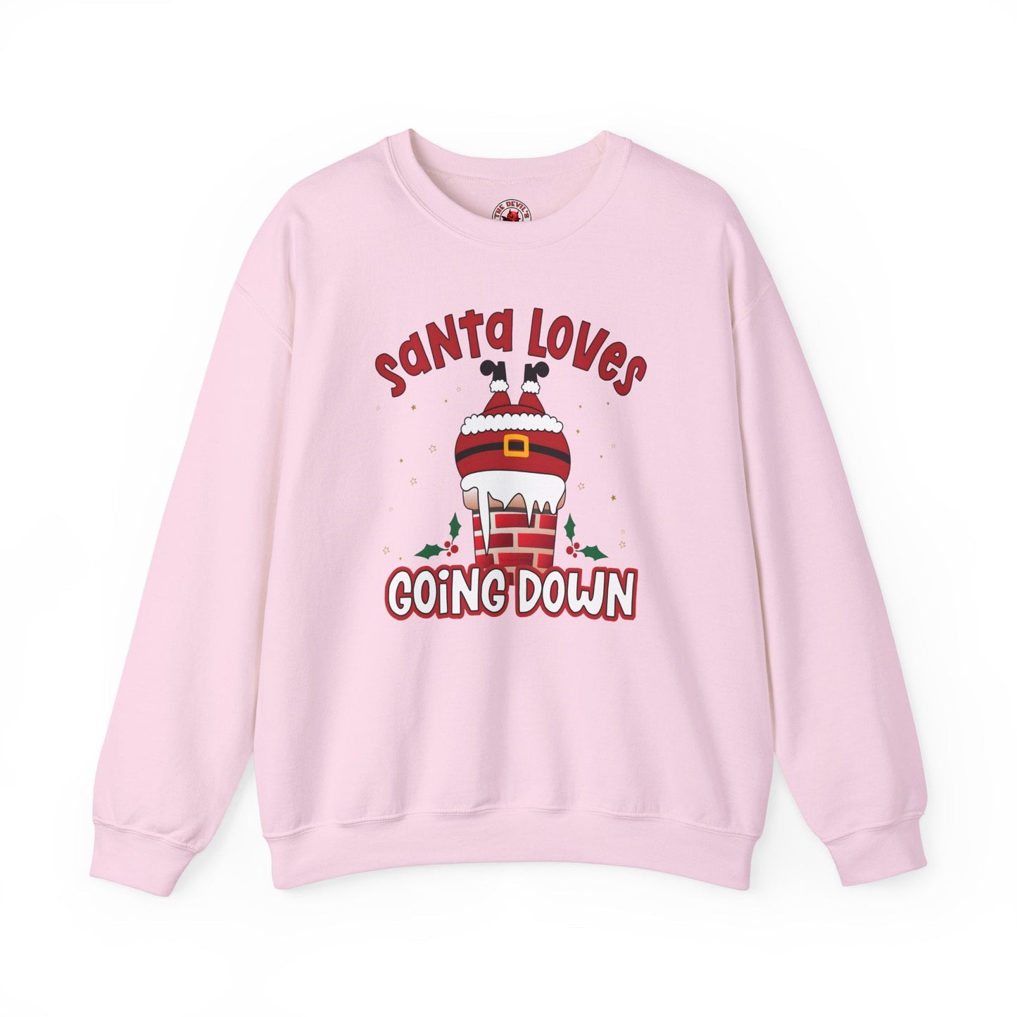 Santa Loves Going Down Crewneck Sweatshirt The Devil's Pickle