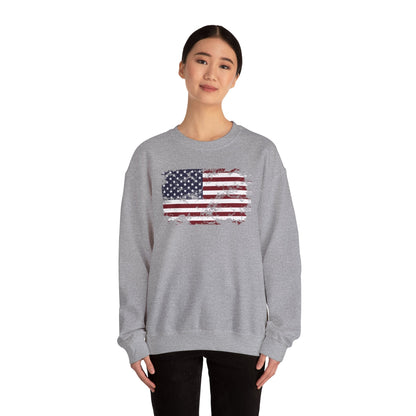 Vintage Style American Flag Crewneck Sweatshirt The Devil's Pickle