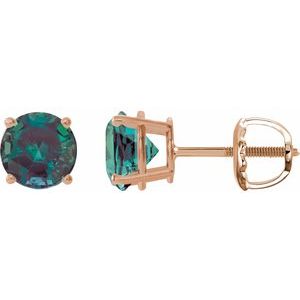 14K Rose 7 mm Lab-Grown Alexandrite Earrings Ethereal Legacy Boutiques