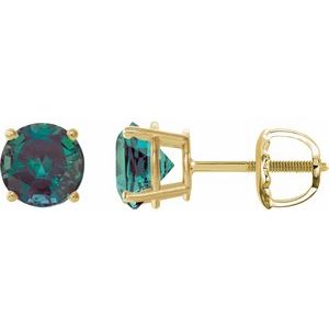 14K Yellow 6 mm Lab-Grown Alexandrite Earrings Ethereal Legacy Boutiques