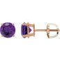 14K Rose 7 mm Natural Amethyst Earrings Ethereal Legacy Boutiques