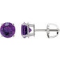 Sterling Silver 8 mm Natural Amethyst Earrings Ethereal Legacy Boutiques