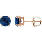 14K Rose 7 mm Lab-Grown Blue Sapphire Earrings Ethereal Legacy Boutiques