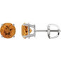 Platinum 8 mm Natural Citrine Earrings