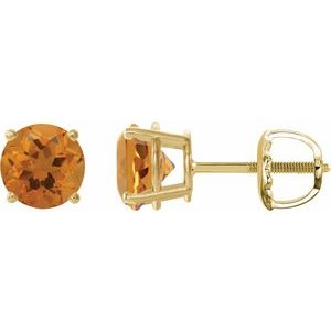 14K Yellow 6 mm Natural Citrine Earrings Ethereal Legacy Boutiques