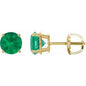 14K Yellow 6 mm Lab-Grown Emerald Earrings Ethereal Legacy Boutiques