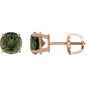 14K Rose 6 mm Natural Green Tourmaline Earrings Ethereal Legacy Boutiques