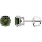 Sterling Silver 6 mm Natural Green Tourmaline Earrings Ethereal Legacy Boutiques