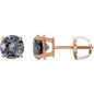 14K Rose 6 mm Natural Gray Spinel Earrings Ethereal Legacy Boutiques