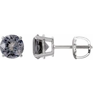 Platinum 6 mm Natural Gray Spinel Earrings Ethereal Legacy Boutiques