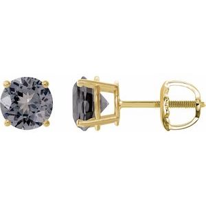 14K Yellow 6 mm Natural Gray Spinel Earrings Ethereal Legacy Boutiques