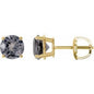 14K Yellow 6 mm Natural Gray Spinel Earrings Ethereal Legacy Boutiques