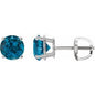 14K White 6 mm Natural London Blue Topaz Earrings Ethereal Legacy Boutiques