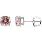 14K White 6 mm Natural Pink Morganite Earrings Ethereal Legacy Boutiques