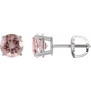 Platinum 7 mm Natural Pink Morganite Earrings Ethereal Legacy Boutiques