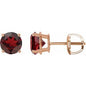 14K Rose 8 mm Natural Mozambique Garnet Earrings Ethereal Legacy Boutiques
