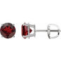 Sterling Silver 6 mm Natural Mozambique Garnet Earrings Ethereal Legacy Boutiques