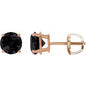 14K Rose 7 mm Natural Black Onyx Earrings Ethereal Legacy Boutiques
