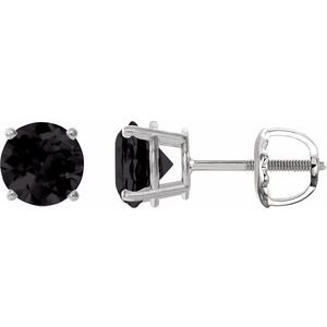 Sterling Silver 7 mm Natural Black Onyx Earrings Ethereal Legacy Boutiques