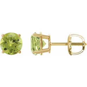 14K Yellow 7 mm Natural Peridot Earrings Ethereal Legacy Boutiques