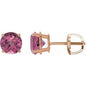 14K Rose 6 mm Natural Pink Tourmaline Earrings Ethereal Legacy Boutiques