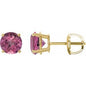 14K Yellow 6 mm Natural Pink Tourmaline Earrings Ethereal Legacy Boutiques
