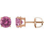 14K Rose 7 mm Lab-Grown Pink Sapphire Earrings Ethereal Legacy Boutiques