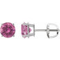 Platinum 8 mm Lab-Grown Pink Sapphire Earrings Ethereal Legacy Boutiques