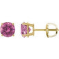 14K Yellow 8 mm Lab-Grown Pink Sapphire Earrings Ethereal Legacy Boutiques