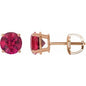 14K Rose 7 mm Lab-Grown Ruby Earrings Ethereal Legacy Boutiques
