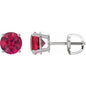 Platinum 8 mm Lab-Grown Ruby Earrings Ethereal Legacy Boutiques