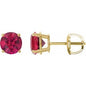 14K Yellow 7 mm Lab-Grown Ruby Earrings Ethereal Legacy Boutiques