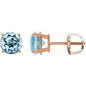 14K Rose 8 mm Natural Sky Blue Topaz Earrings Ethereal Legacy Boutiques