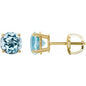 14K Yellow 8 mm Natural Sky Blue Topaz Earrings Ethereal Legacy Boutiques