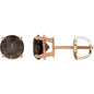 14K Rose 8 mm Natural Smoky Quartz Earrings Ethereal Legacy Boutiques