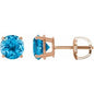 14K Rose 8 mm Natural Swiss Blue Topaz Earrings Ethereal Legacy Boutiques