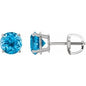 Platinum 8 mm Natural Swiss Blue Topaz Earrings Ethereal Legacy Boutiques